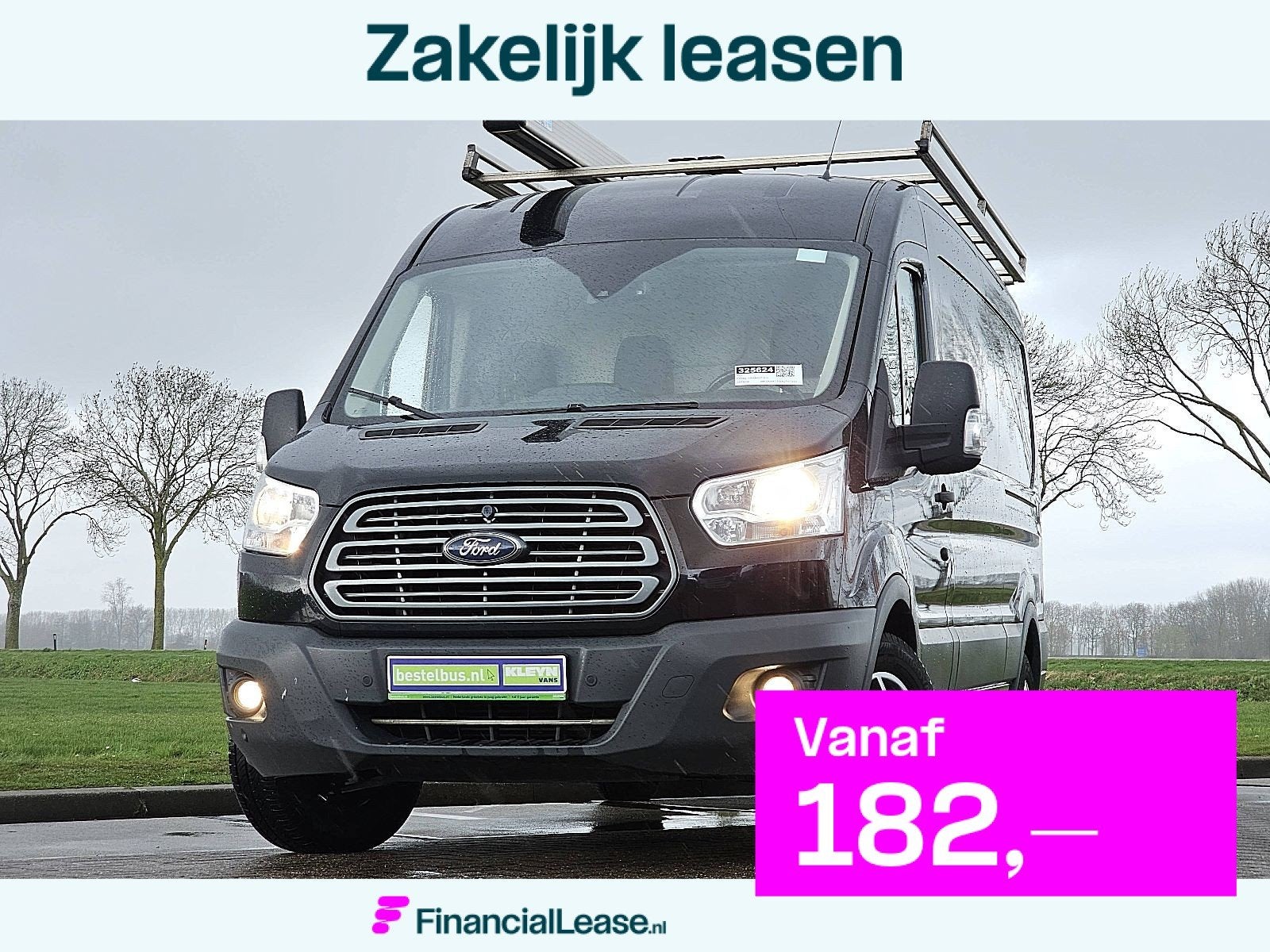 FORD TRANSIT 2.0 l3h2 imperiaal-trap!, Euro 6, 4 cilinders, Zwart, 14 km/l