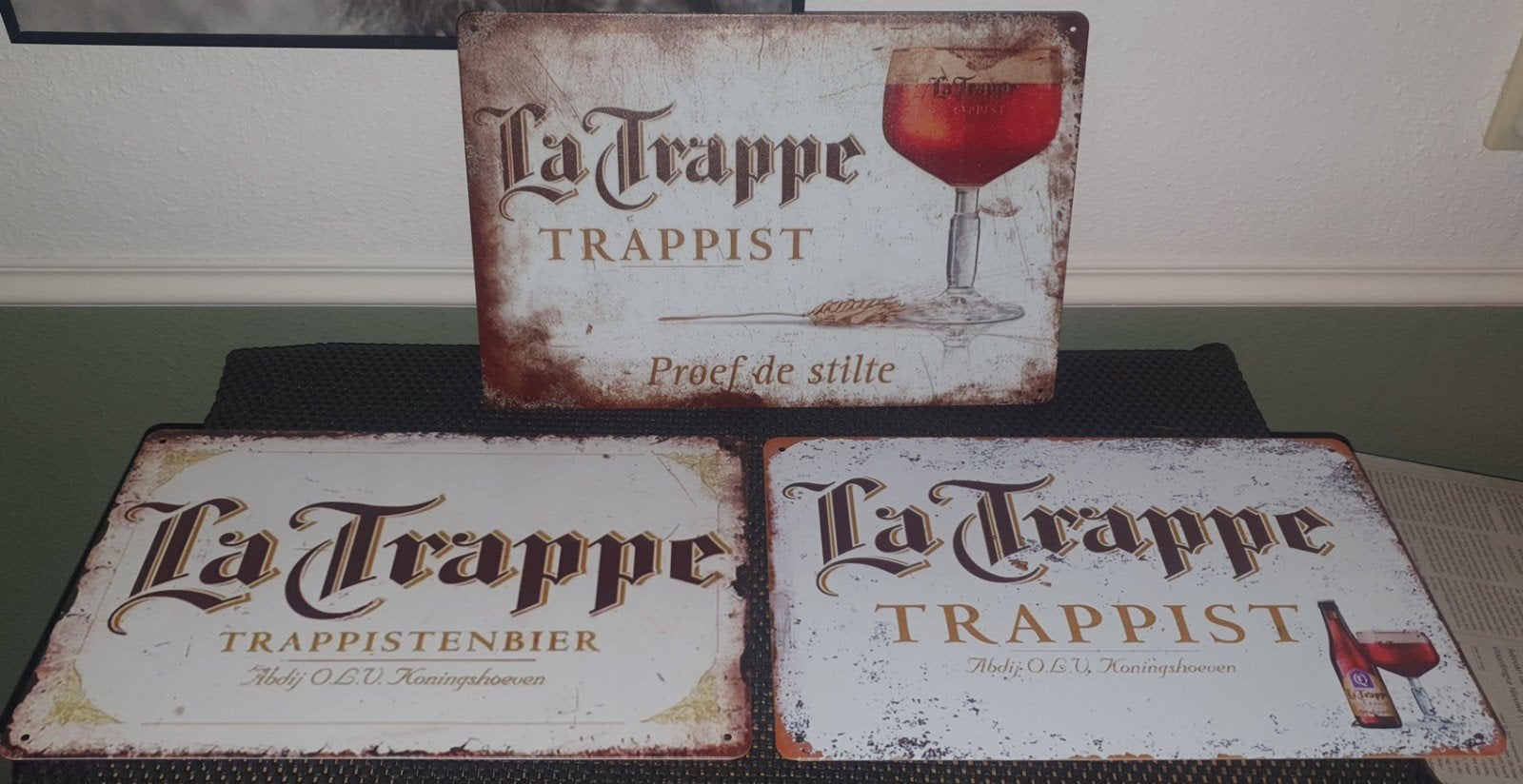 La trappe wandborden (30x20 cm) - perfect voor uw man cave/, Verzamelen, Ophalen of Verzenden, Nieuw, Reclamebord, Plaat of Schild