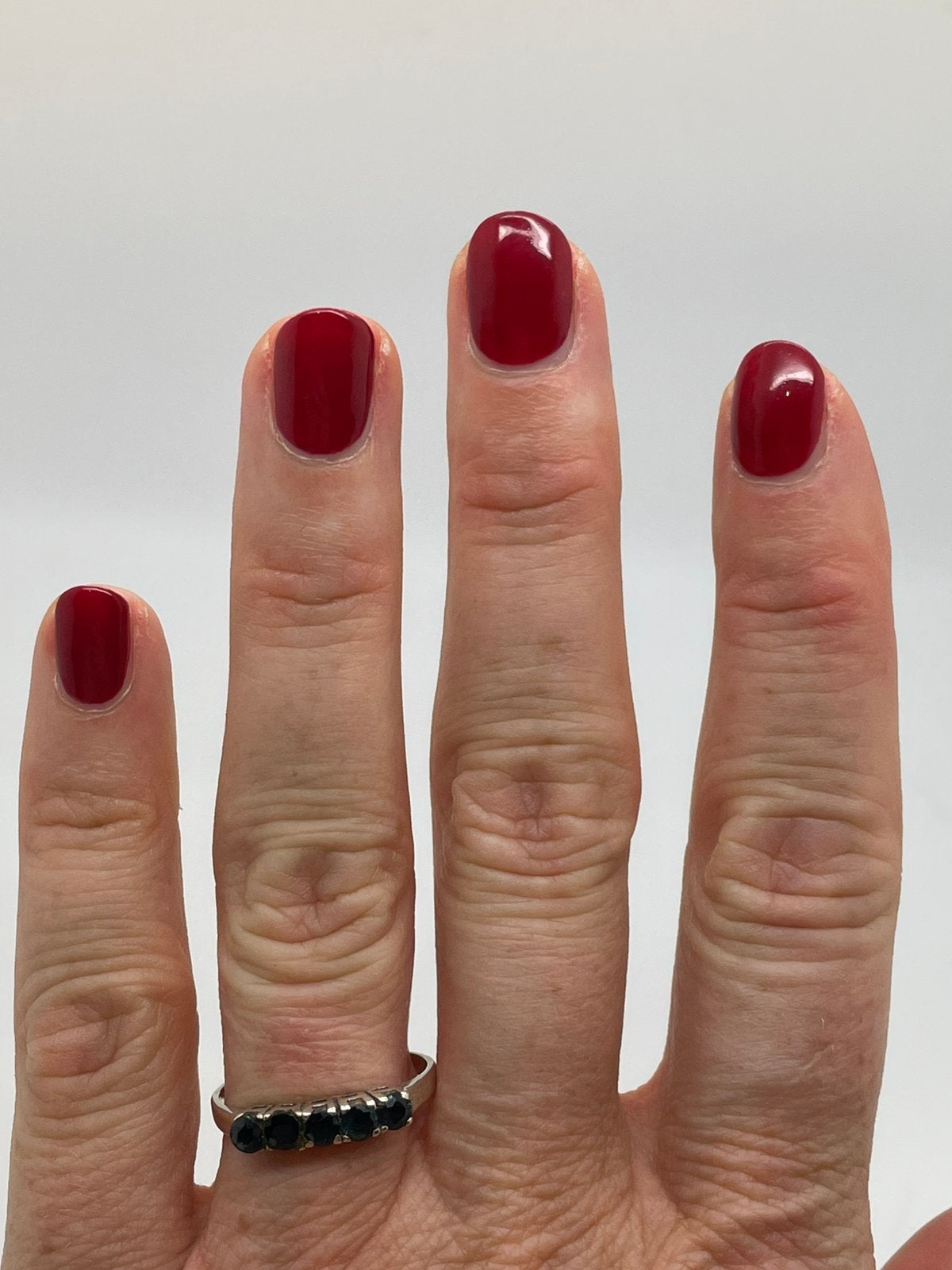 G217 Prachtige zilveren ring blauwe saffier maat 18,5, Ophalen of Verzenden, Zilver, Ring, Met edelsteen