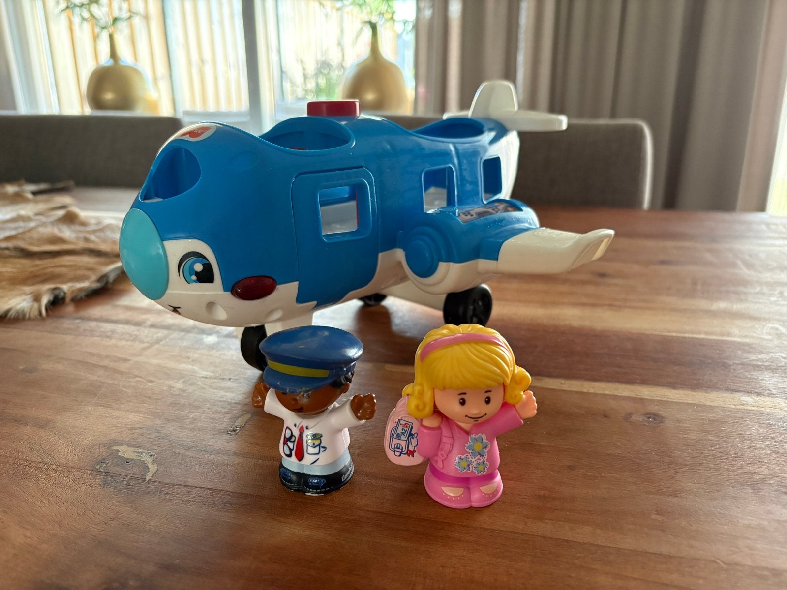 Fisher-Price Little People Vliegtuig met figuren, Ophalen of Verzenden, Zo goed als nieuw, Overige typen, Met licht