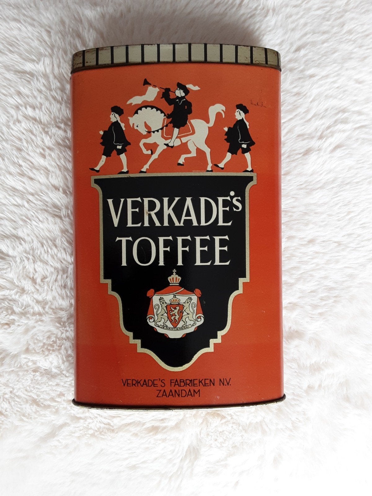 VERKADE'S TOFFEE BLIK.   ( ZELDZAAM ), Verzamelen, Blikken, Ophalen of Verzenden, Gebruikt, Koek(jes), Verkade