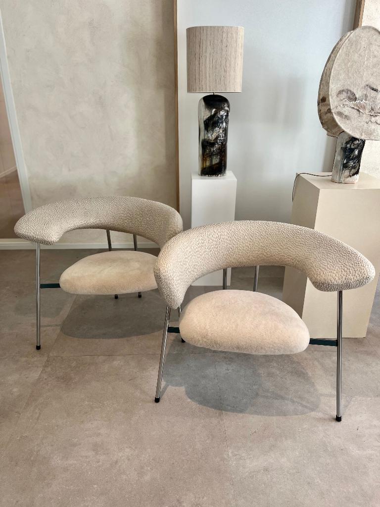 Nieuw bekleedde Leolux Divi Divi Fauteuils Schapenvacht, Huis en Inrichting, Fauteuils, Zo goed als nieuw, Stof, 75 tot 100 cm