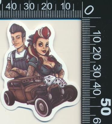 Sticker: Vintage Pin Up Girl (87), Verzamelen, Stickers, Ophalen of Verzenden, Zo goed als nieuw, Bedrijf of Vereniging