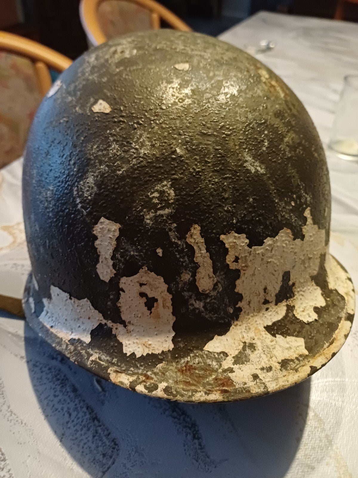 Vintage Amerikaanse M1 helm uit de Tweede Wereldoorlog, Verzamelen, Ophalen of Verzenden, Landmacht, Amerika, Helm of Baret
