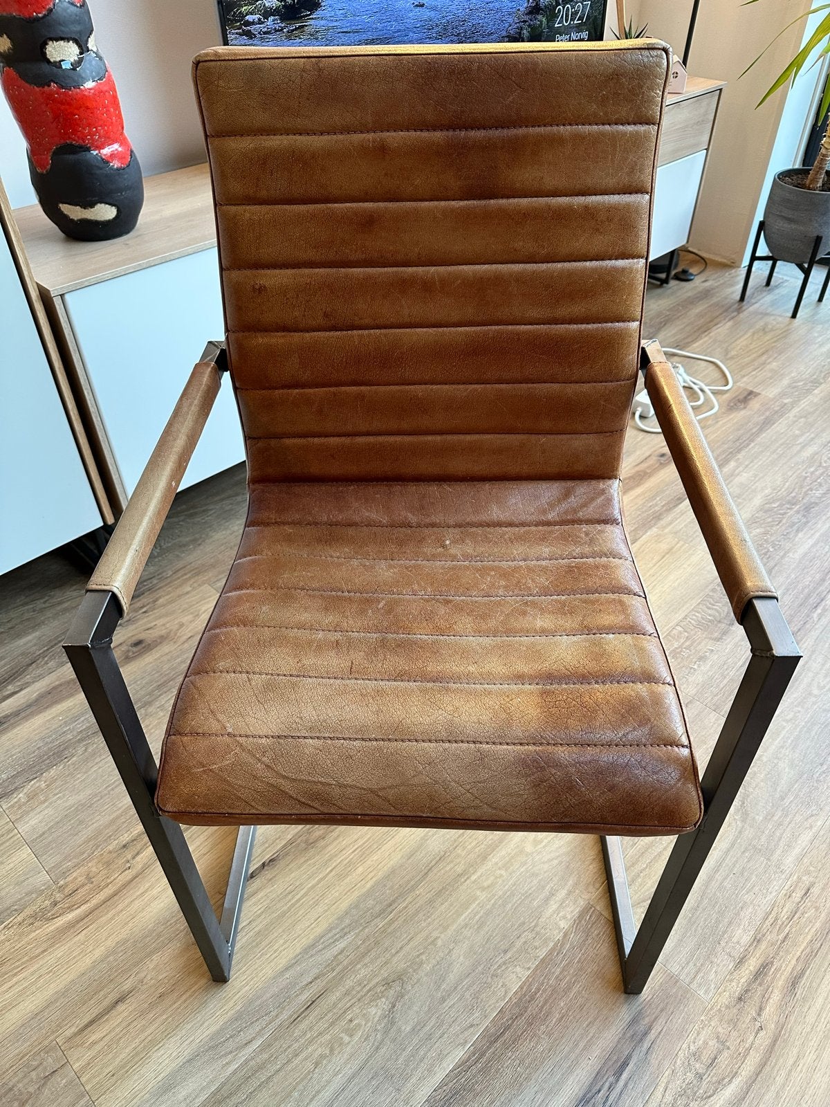 Leren stoelen van Wenloads Heerenveen, Huis en Inrichting, Ophalen, Gebruikt, Twee, Bruin