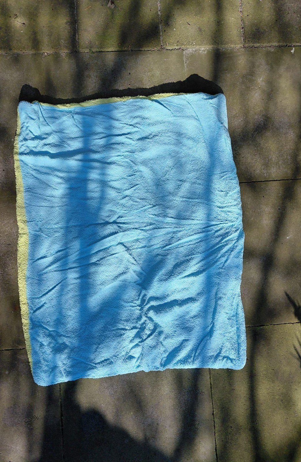 Blauw/groene omkeerbare handdoek, Huis en Inrichting, Badkamer | Badtextiel en Accessoires, Ophalen of Verzenden