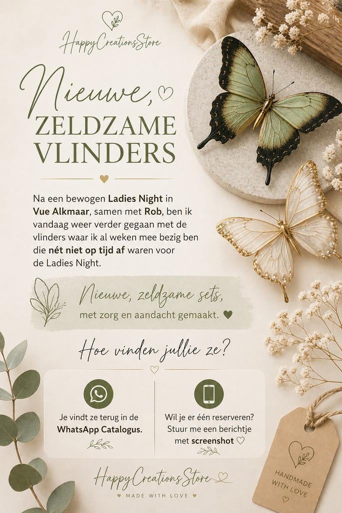 Nieuwe, Zeldzame Edelsteen Vlinders
Na een bewogen, Ophalen of Verzenden