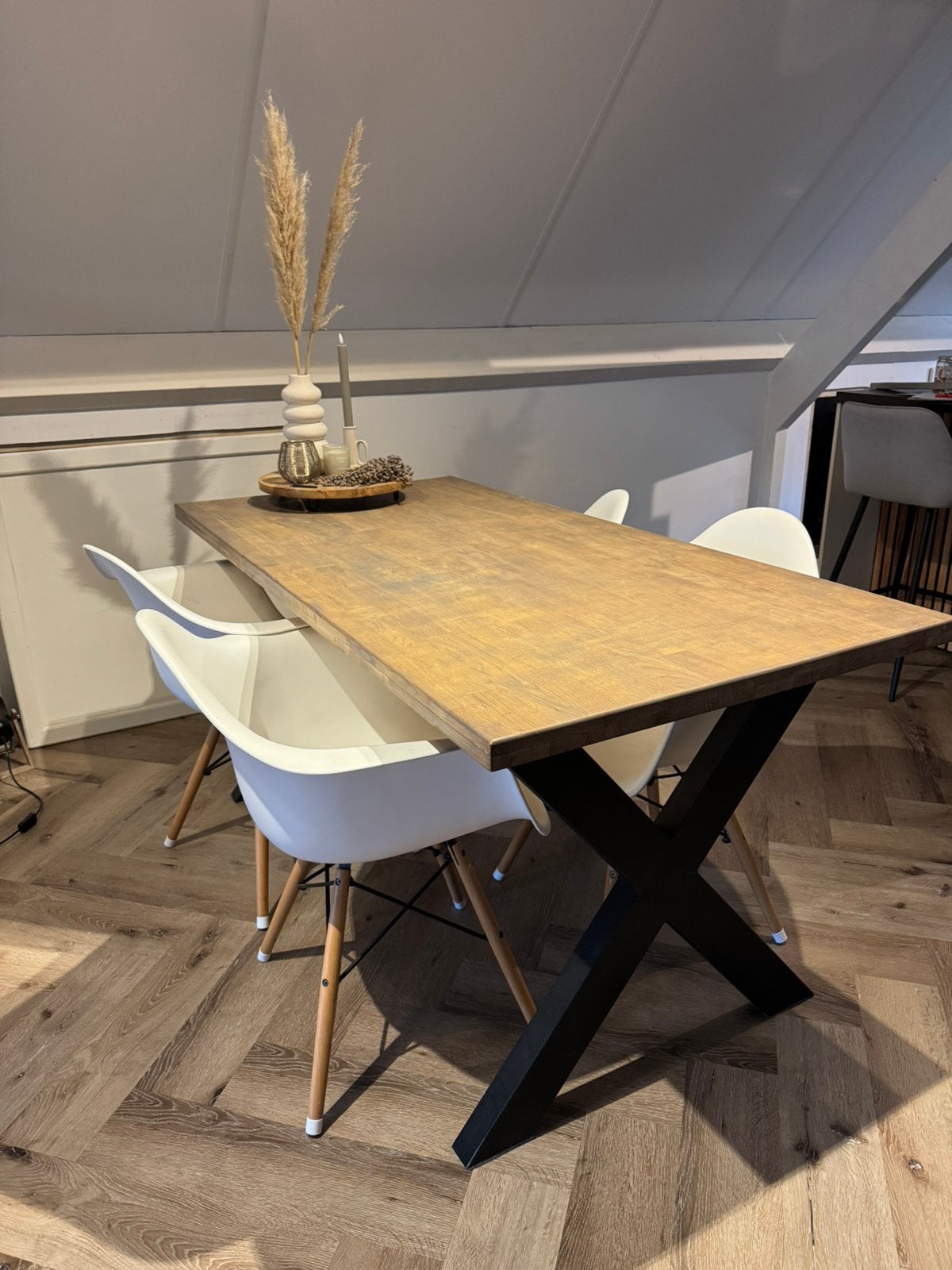 Tafel met 4 stoelen, Ophalen, Zo goed als nieuw, Rechthoekig, 50 tot 100 cm