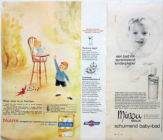 10 vintage advertenties reclames baby producten 31-62 bebe, Ophalen of Verzenden, Gebruikt, Overige typen