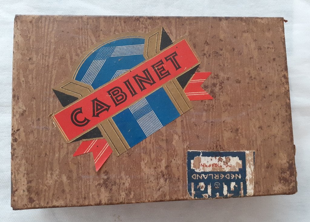Sigarendoos cabinet blikken doos., Ophalen of Verzenden, Gebruikt, Tabaksdoos of Verpakking