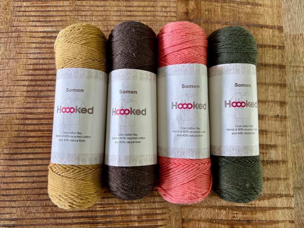 4 x Hoooked Somen Cool Cotton Flax, Ophalen of Verzenden, Nieuw, Breien of Haken, Wol of Garen