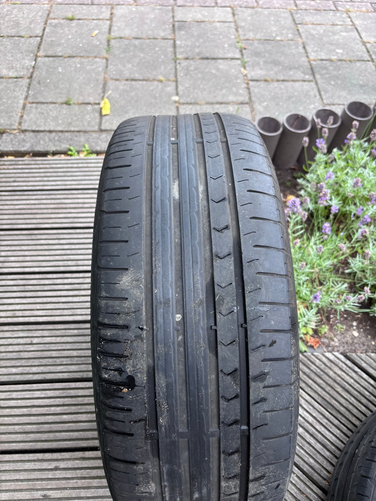 VW 17 inch velgen met Continental zomerbanden 215/55 R17, Ophalen, Gebruikt