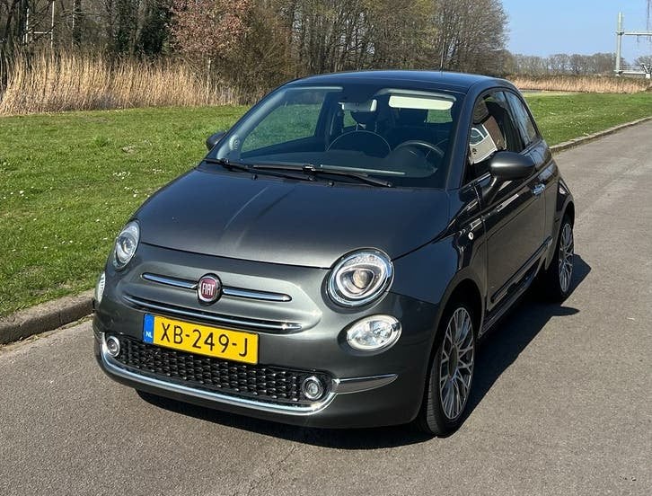 Fiat 500 Twinair Turbo 80pk 2018 Grijs, Auto's, Voorwielaandrijving, 31 €/maand, 905 kg, Origineel Nederlands