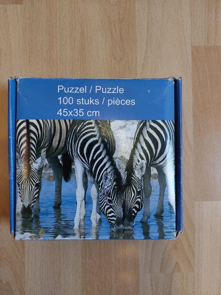 Puzzel *Zebra* 100 stukjes, Ophalen of Verzenden, Meer dan 50 stukjes, Zo goed als nieuw, 6 jaar of ouder
