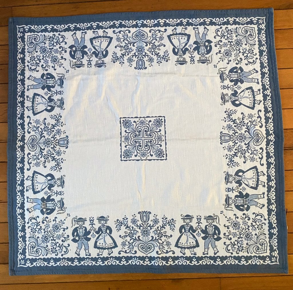 Een vintage vierkante tafelkleed met ornament, 90 x 90 cm, 90 cm, Vierkant, 90 cm, Ophalen of Verzenden
