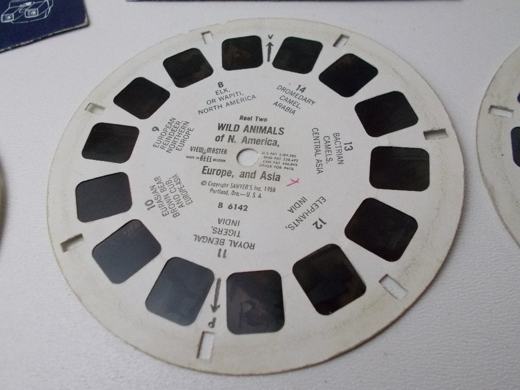 1958 VIEWMASTER REELS 3 x WILD ANIMALS., Ophalen of Verzenden