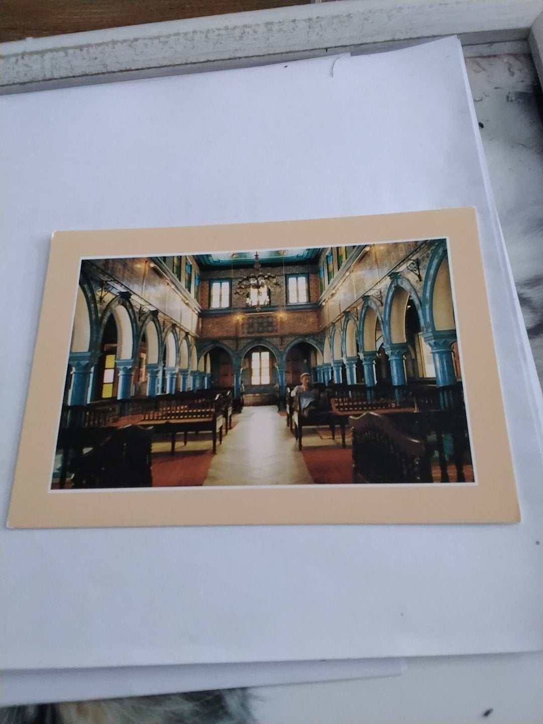 Oude Ansichtkaart: Interieur van een Synagoge in Turkije, Ophalen of Verzenden, 1960 tot 1980, Ongelopen