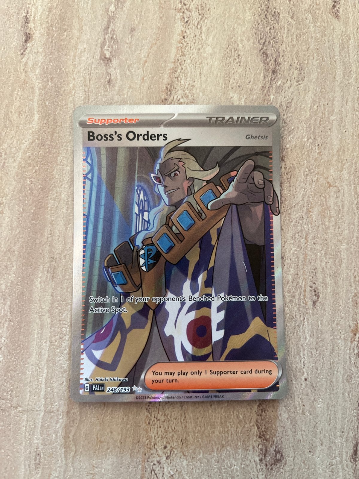 Boss's Orders (Ghetsis) 248/193 Full Art Pokémon Kaart, Ophalen of Verzenden, Zo goed als nieuw, Losse kaart, Foil