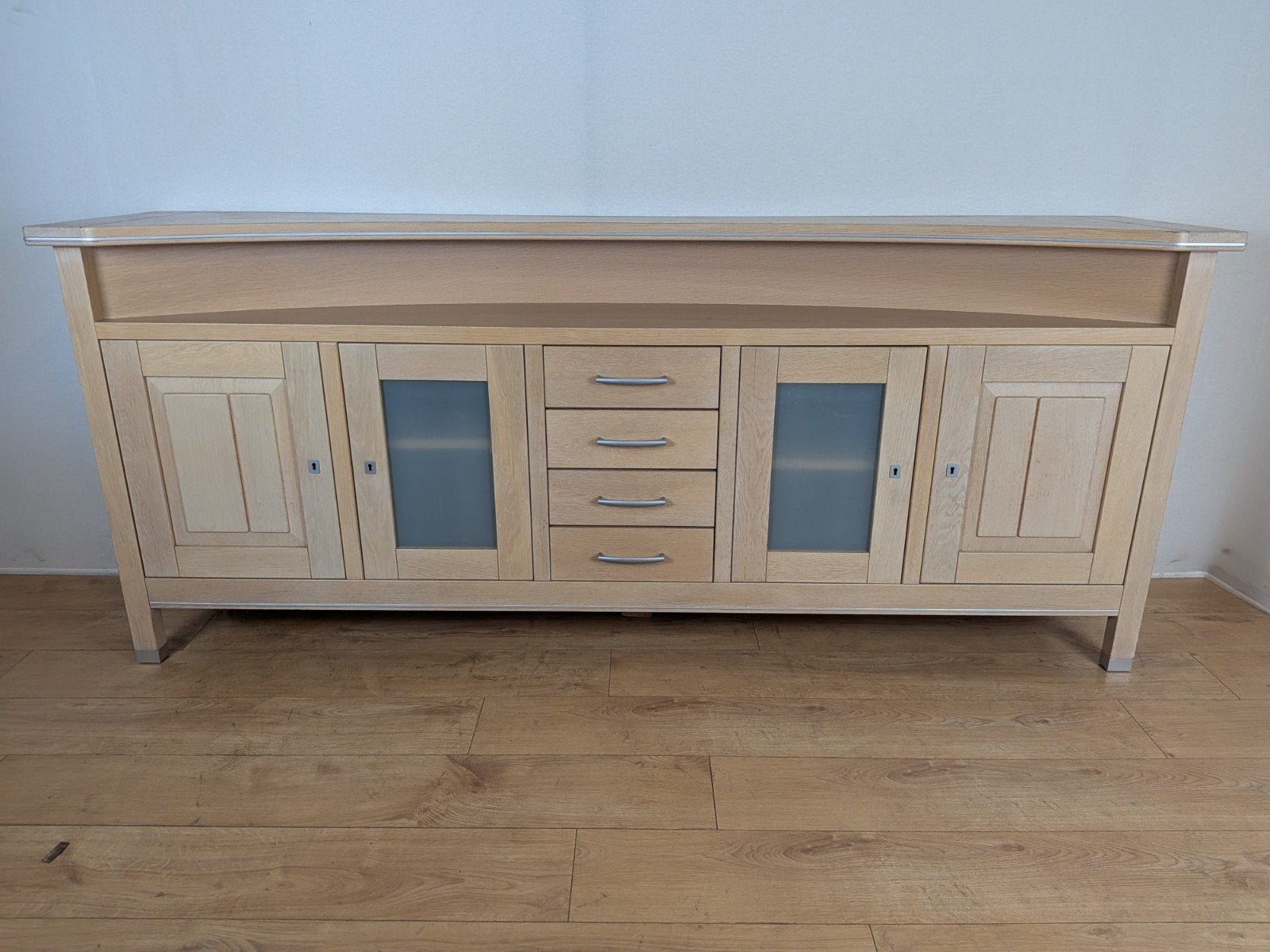 lGroot Eiken Bar-Dressoir / Buffetkast met Gebogen Barblad, Modern, Scandinavisch, Onbekend, Met lade(s), Ophalen of Verzenden