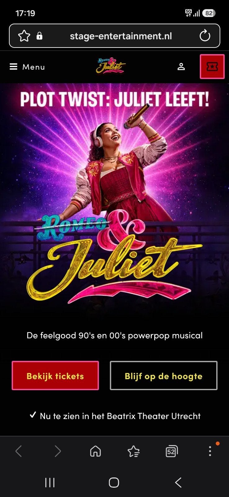 Juliet de Musical 4 Kaarten December : kies datum / tijd !, Tickets en Kaartjes, Drie personen of meer, December, Arrangement