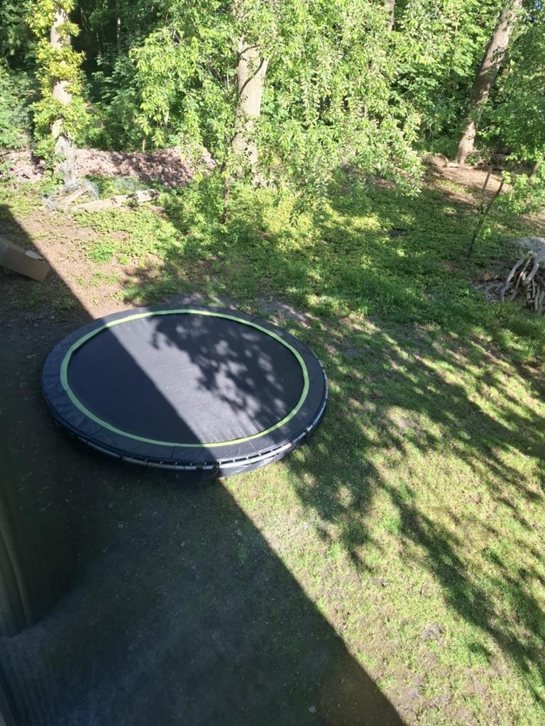 Exit inground trampoline Ø366cm zwart, Ophalen of Verzenden, Gebruikt