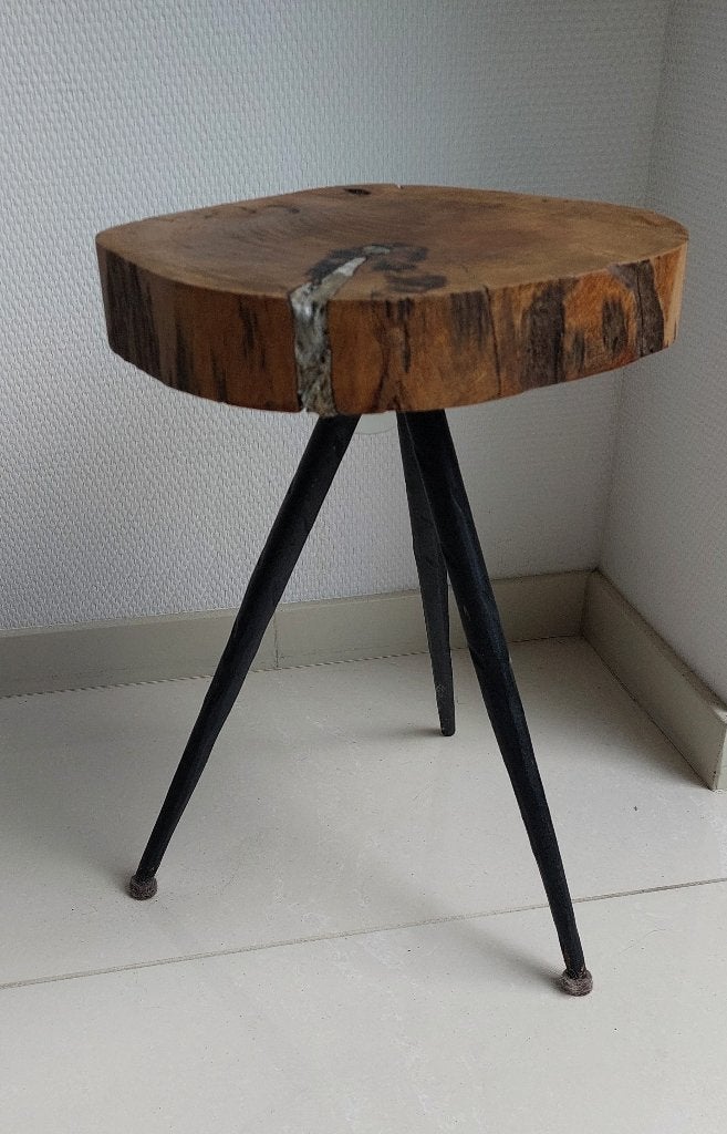 PTMD bijzettafeltje boomstam., Ophalen, Minder dan 45 cm, Minder dan 55 cm, Industrieel, modern