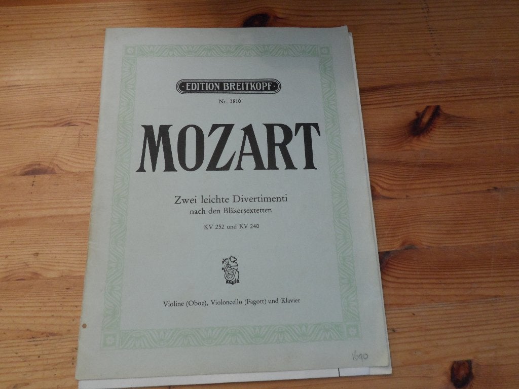 Mozart - divertimenti / andante favori, Muziek en Instrumenten, Bladmuziek, Gebruikt, Klassiek, Ophalen of Verzenden, Piano