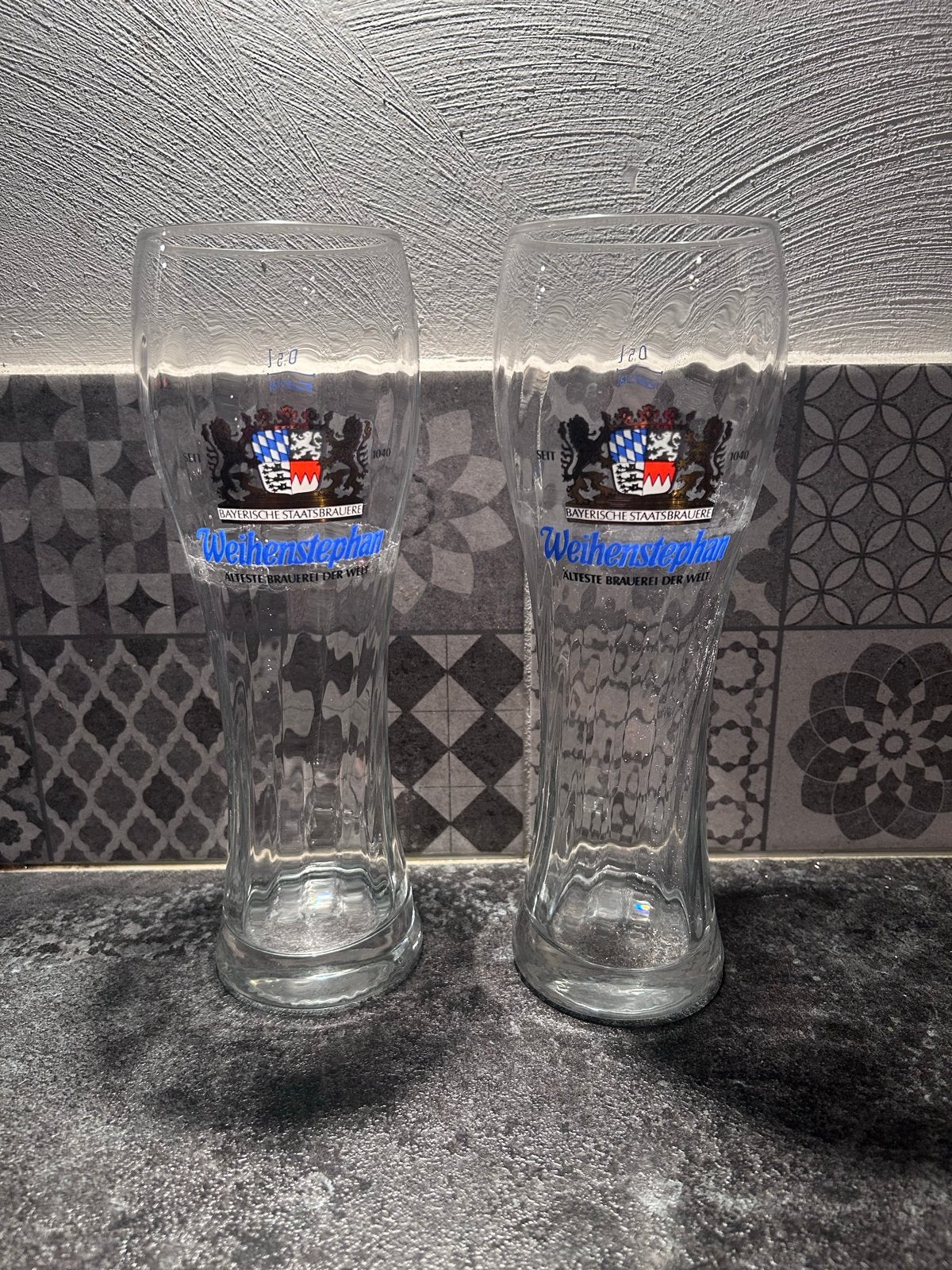 2x Weihenstephan Bierglazen 0.5L - Zo goed als nieuw, Ophalen of Verzenden, Zo goed als nieuw, Overige merken, Glas