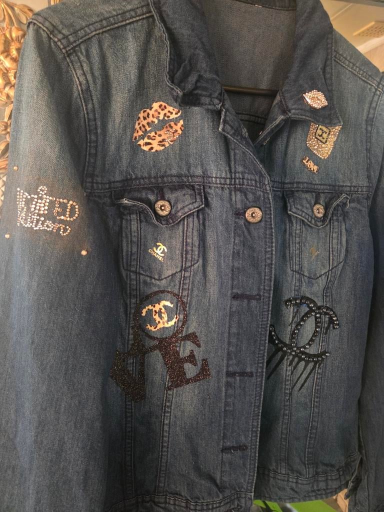 Leuke geblingde  dames spijkerjas, Nieuw, Overige maten, Ophalen of Verzenden, Handmade  bling  by  j