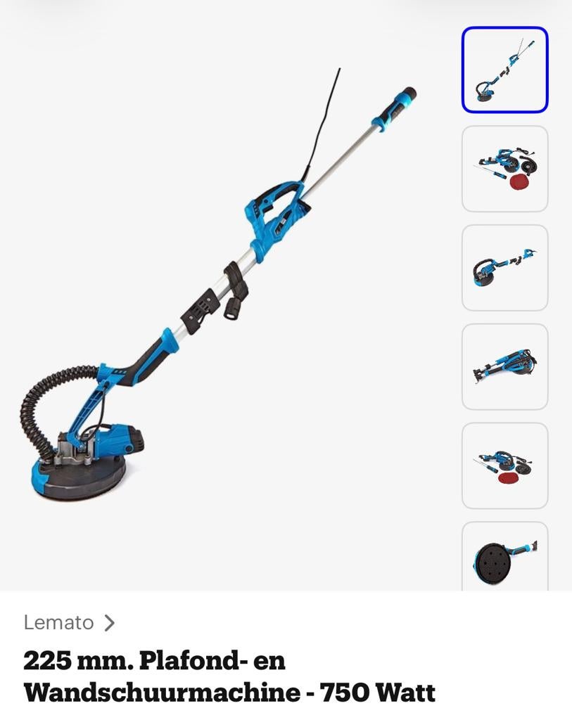 HBM Wandschuurmachine 750W met schuurpapier, Ophalen, Zo goed als nieuw, 600 tot 1200 watt