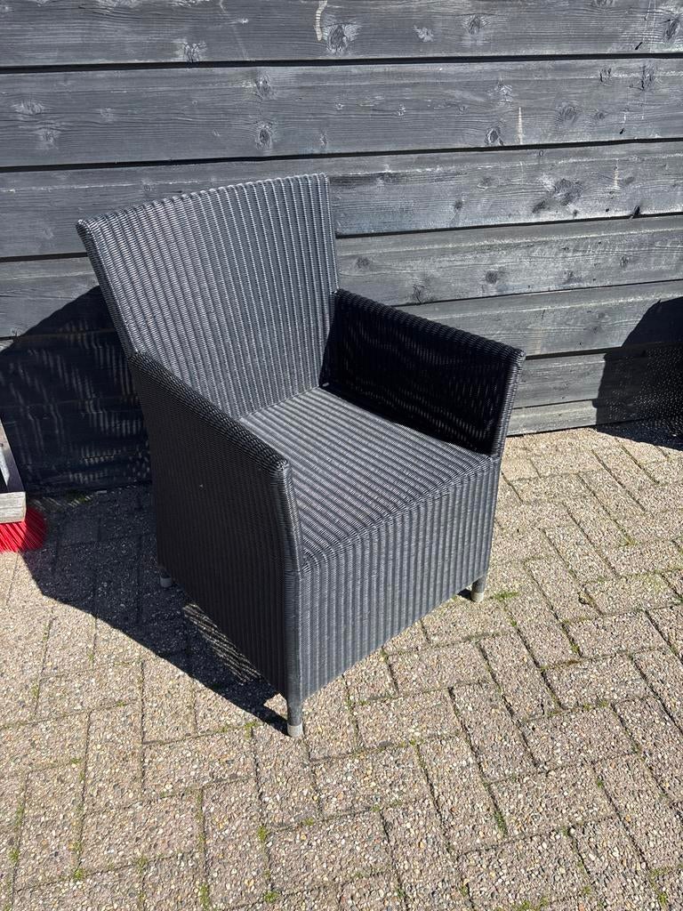 6 stuks Zwarte tuinstoel van Club Collection, Tuin en Terras, Ophalen, Gebruikt, Wicker