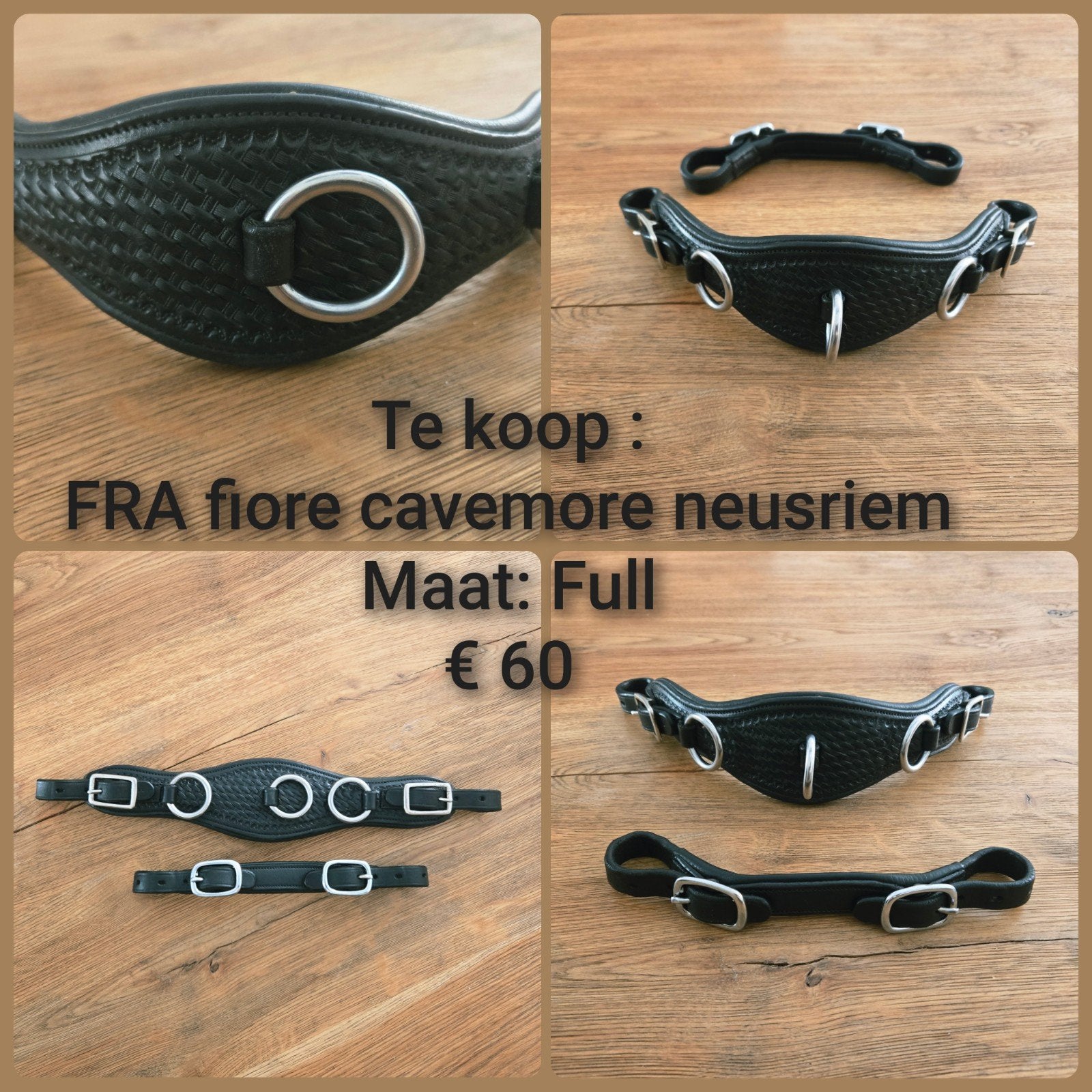 FRA Fiore cavemore neusriem Full, zwart, Dieren en Toebehoren, Ophalen of Verzenden, Dressuur