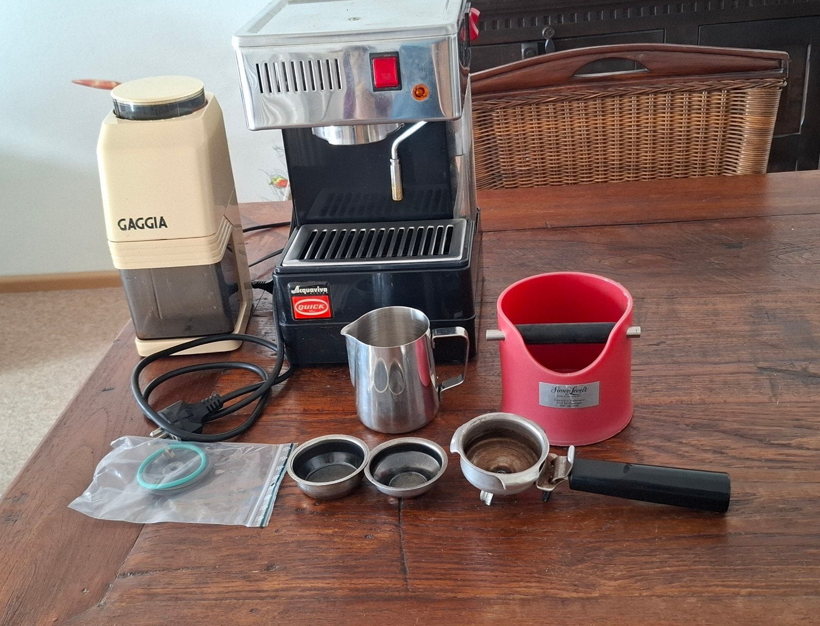 Quickmill 820 Espressomachine uit 1984 met Gaggia bonenmaler, Gebruikt, Espresso apparaat, Koffiebonen, Ophalen