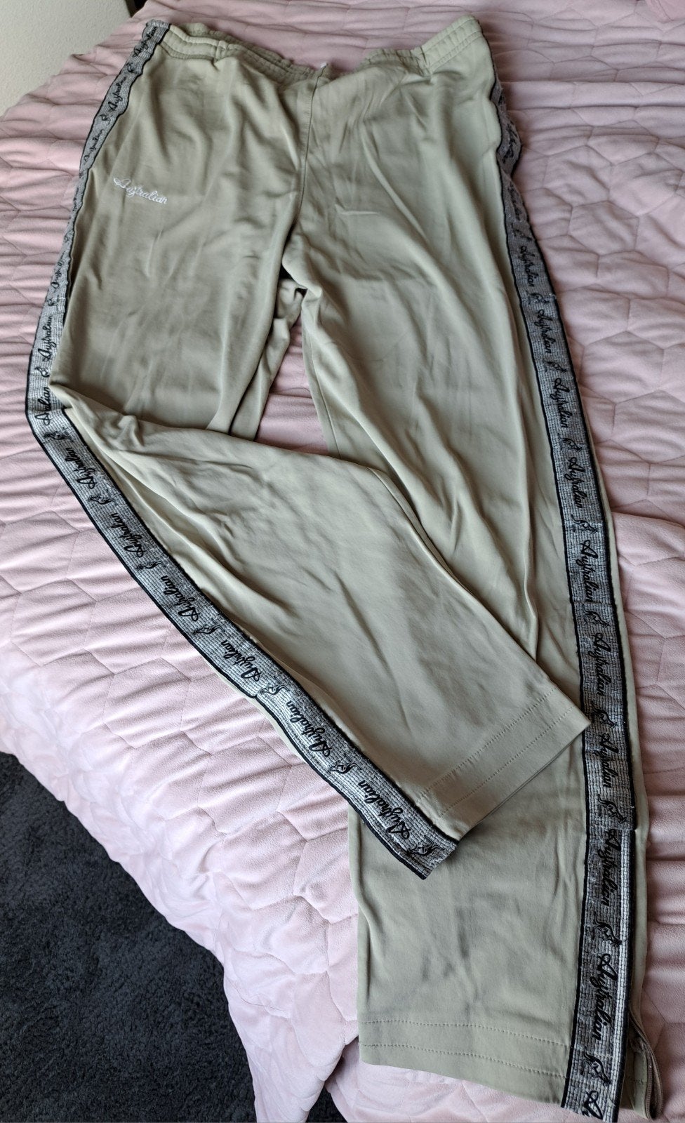 90's Australian broek maat 54 zilveren bies!, Kleding | Heren, Maat 52/54 (L), Beige, Ophalen of Verzenden, Gedragen