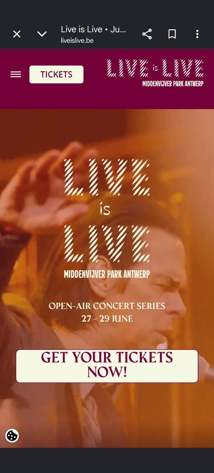 Tickets live is live Antwerpen, Tickets en Kaartjes, Twee personen