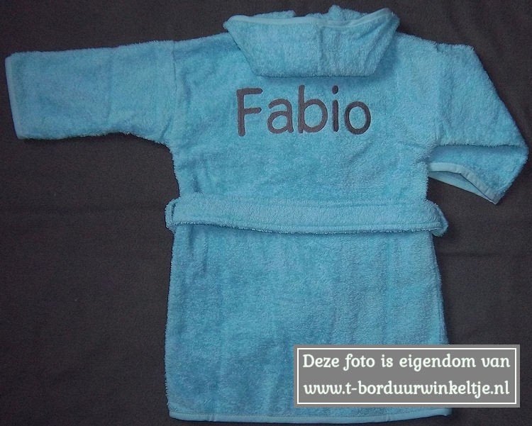 Badjas Licht Blauw geborduurd met naam(baby of kind,2 maten), Ophalen of Verzenden, Nieuw, Kraamcadeau