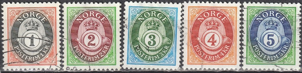 Noorwegen Michel nr. 1107-1111 y Gebruikt