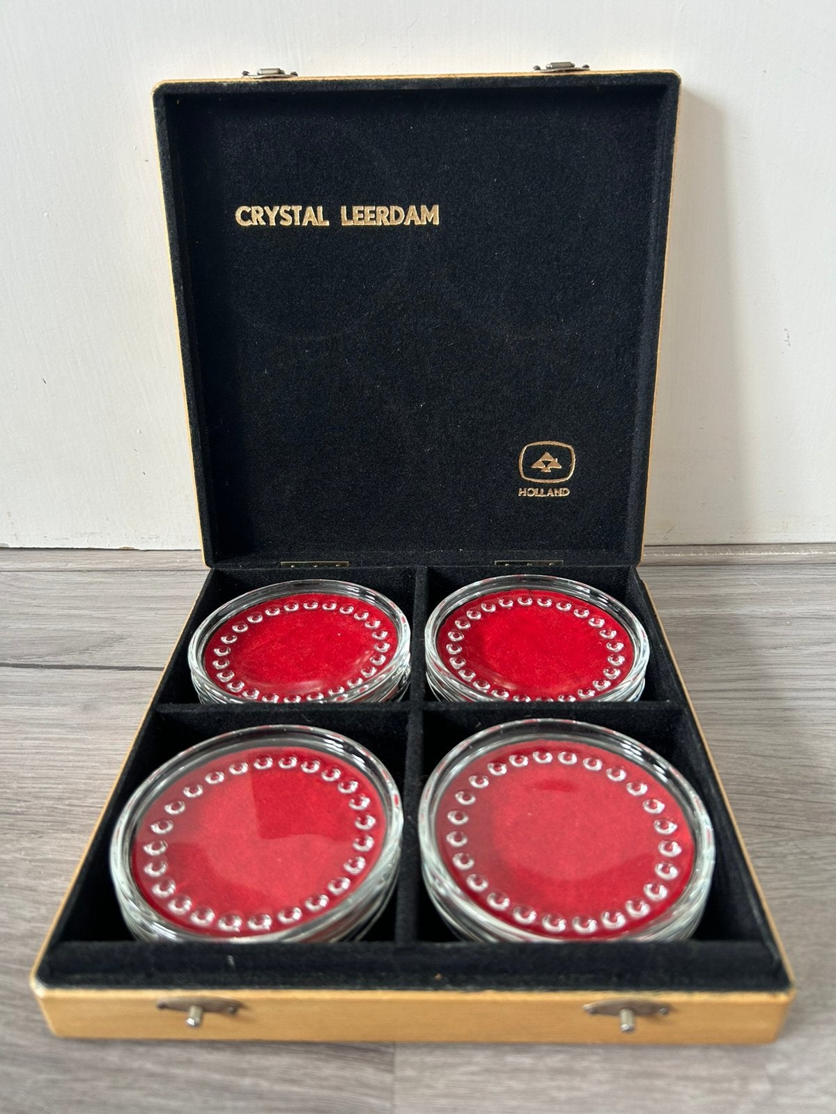 Copier Leerdam onderzetters Collier crystal 1960's, Ophalen of Verzenden