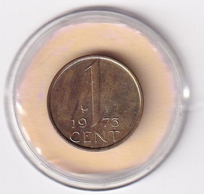 1 Cent 1973 Zeer Fraai met Diverse Muntkleuren, Verzenden, Koningin Juliana, 1 cent, Losse munt