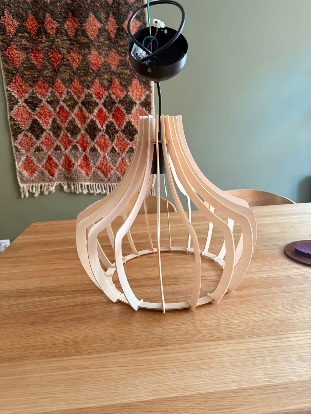 Lampenkap van hout Fonq, Ophalen, Zo goed als nieuw, Hout, Minder dan 50 cm