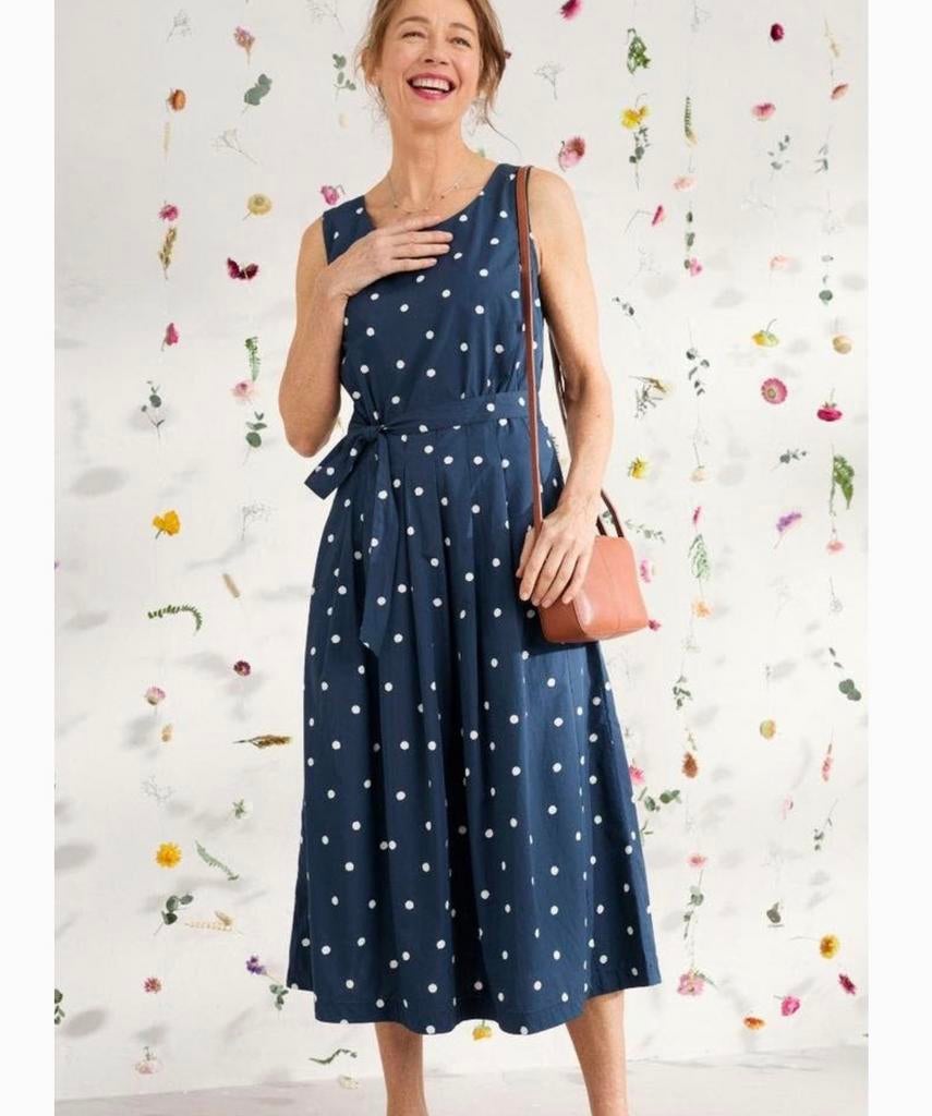 Seasalt Cornwall Womens Navy Cotton Pencil Woven Midi Dress, Blauw, Maat 46/48 (XL) of groter, Nieuw, Ophalen of Verzenden