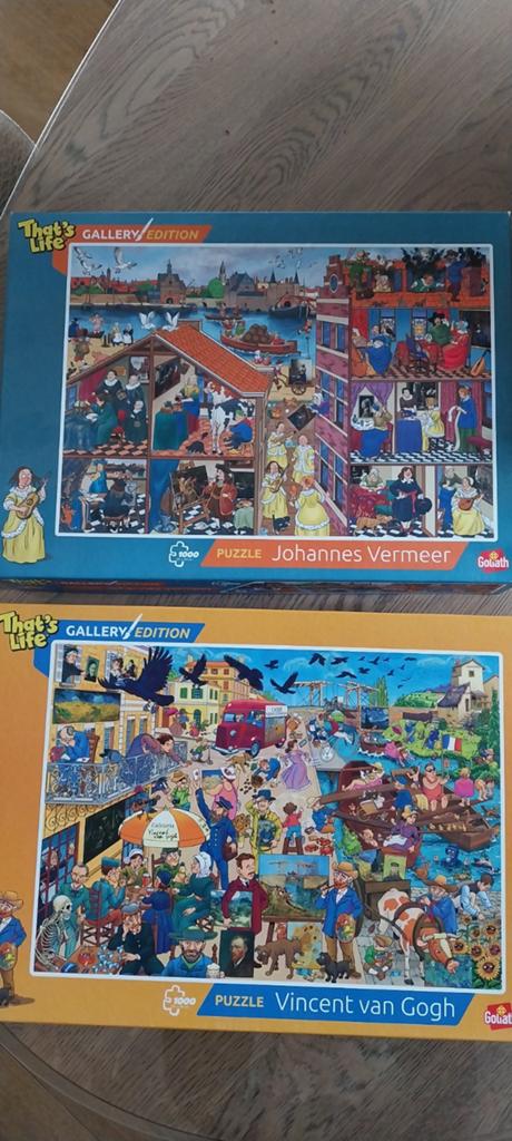 2x puzzel 1000 stukjes, Ophalen, 500 t/m 1500 stukjes, Zo goed als nieuw