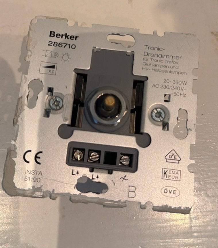 Wanddimmer voor led-verlichting, Ophalen of Verzenden, Zo goed als nieuw, Berker, Dimmer