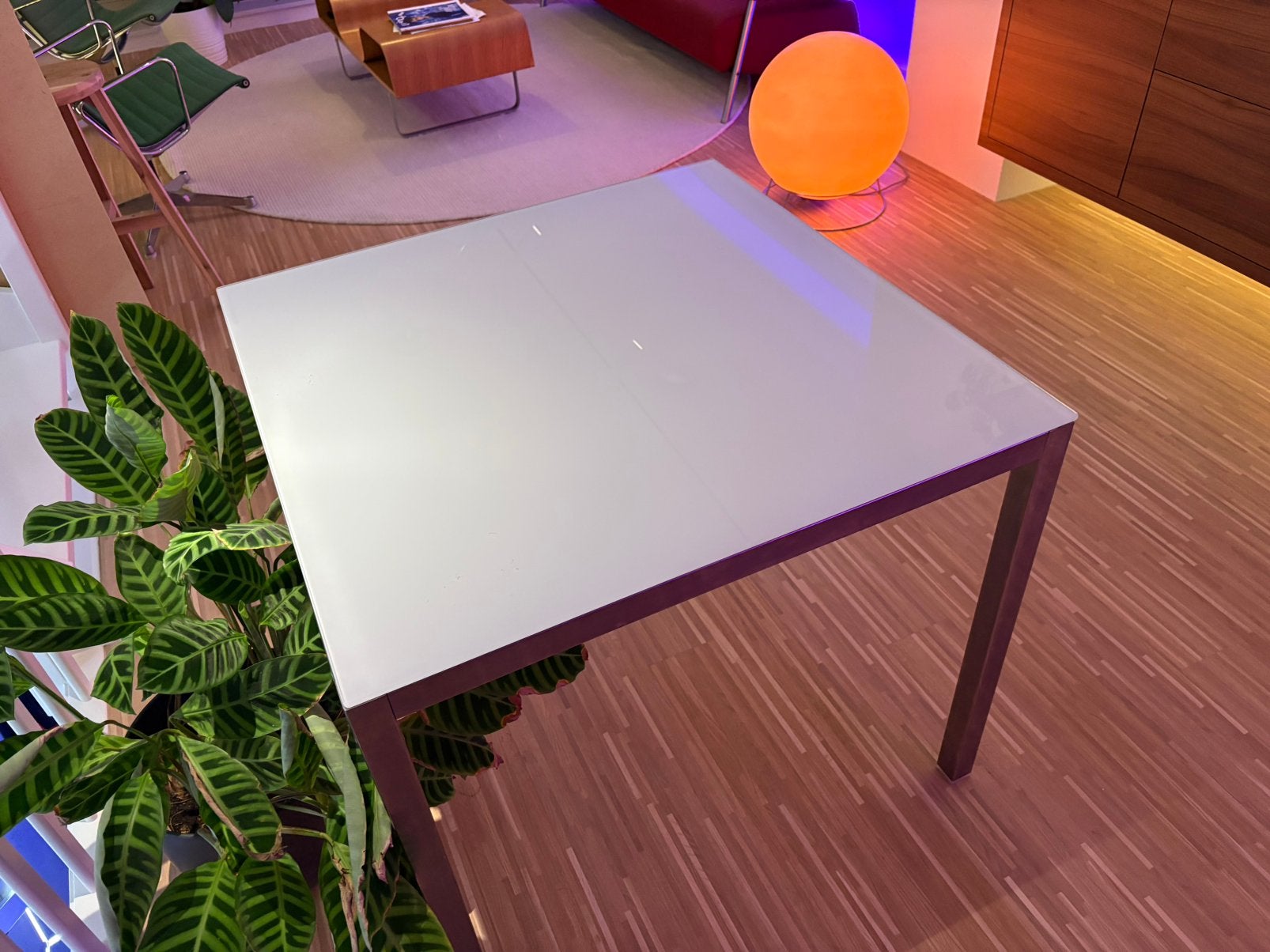 Ikea glazen eettafel vierkant, Ophalen, Gebruikt, 50 tot 100 cm, Vierkant