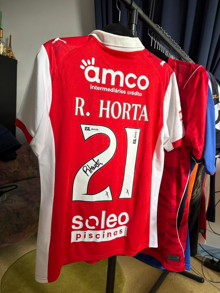 Match worn en Signed shirt Ricardo Horta SC Braga, Maat S, Ophalen of Verzenden, Gebruikt, Shirt
