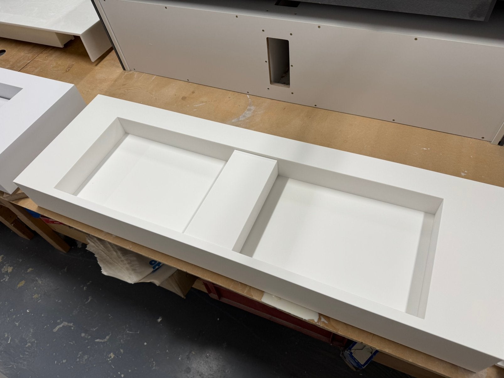Corian solid surface wastafel 1.60 mtr, Ophalen, 150 tot 200 cm, Nieuw, Minder dan 100 cm