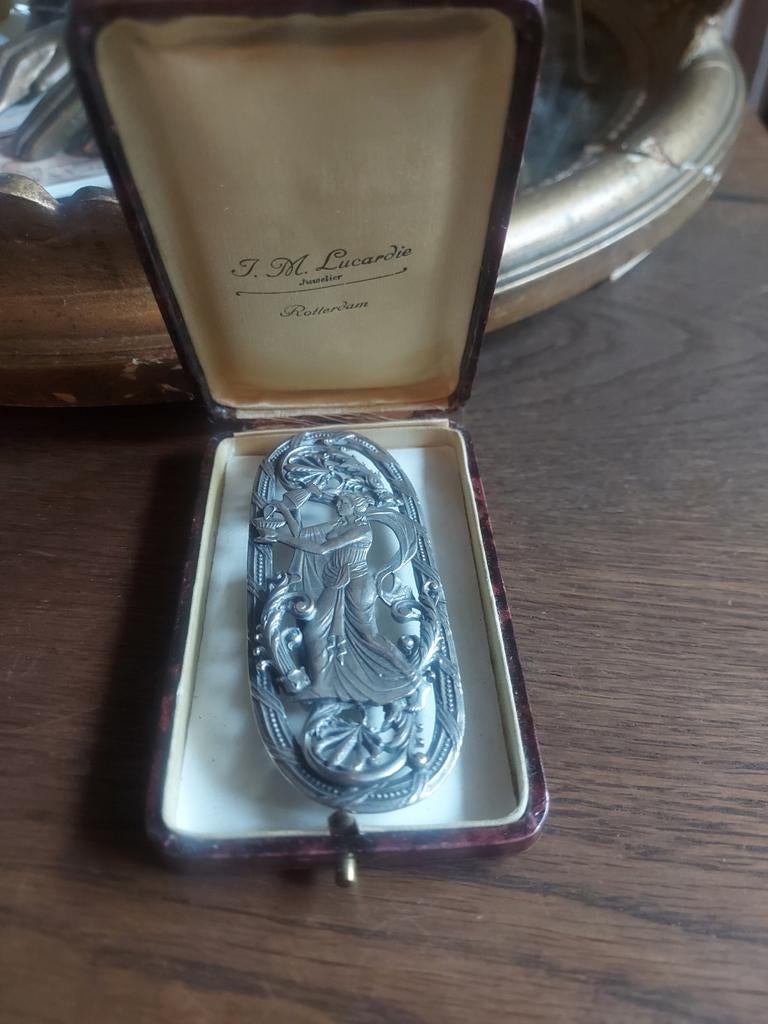 Zeer mooie grote Mythologische Art-Nouveau riem gesp, Ophalen of Verzenden
