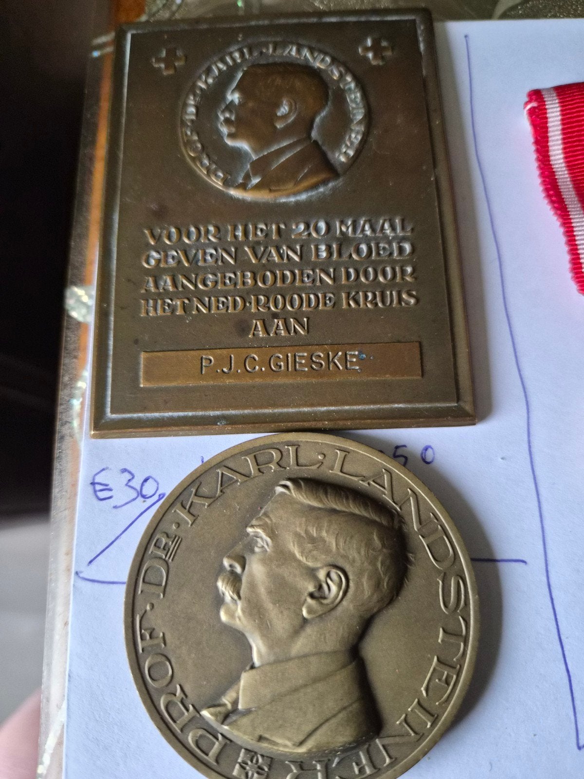 Nederlandse  rode kruis, Postzegels en Munten, Penningen en Medailles, Ophalen of Verzenden, Overige materialen