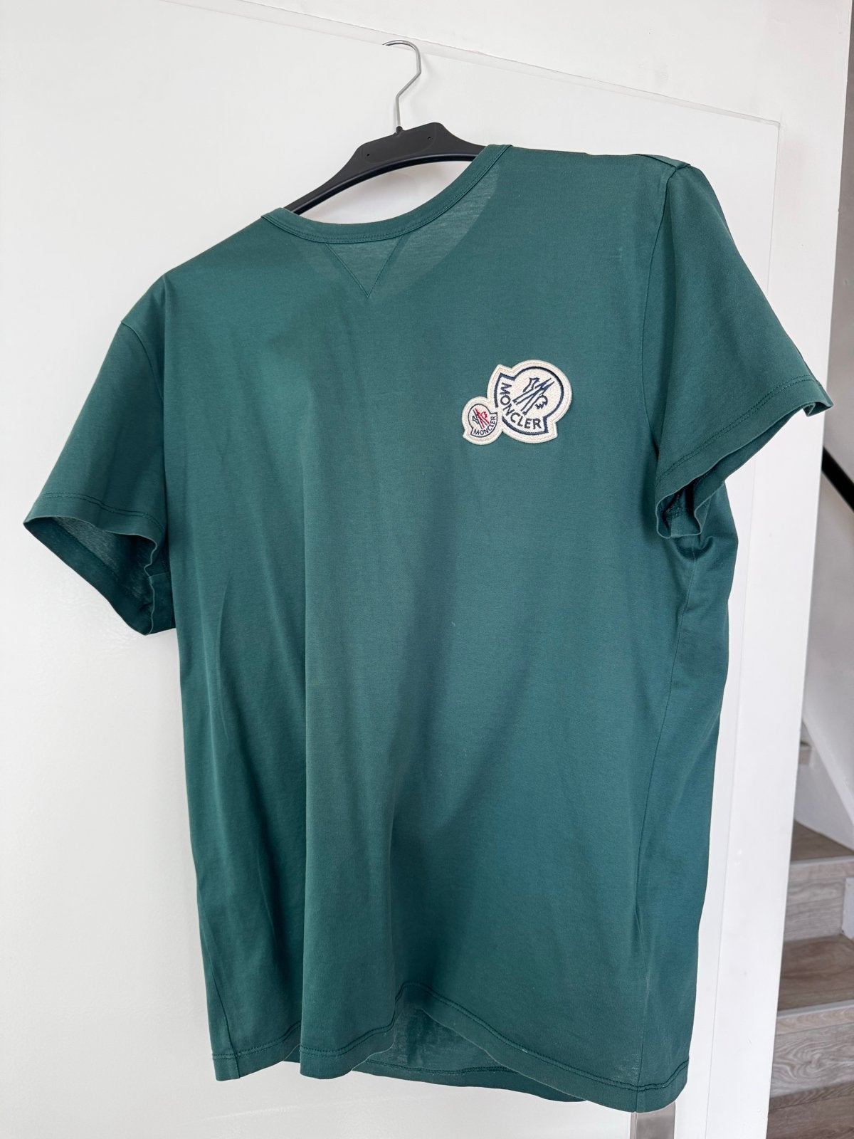 Moncler T-shirt Maat L - Groen, Verzenden, Zo goed als nieuw, Maat 52/54 (L), Groen