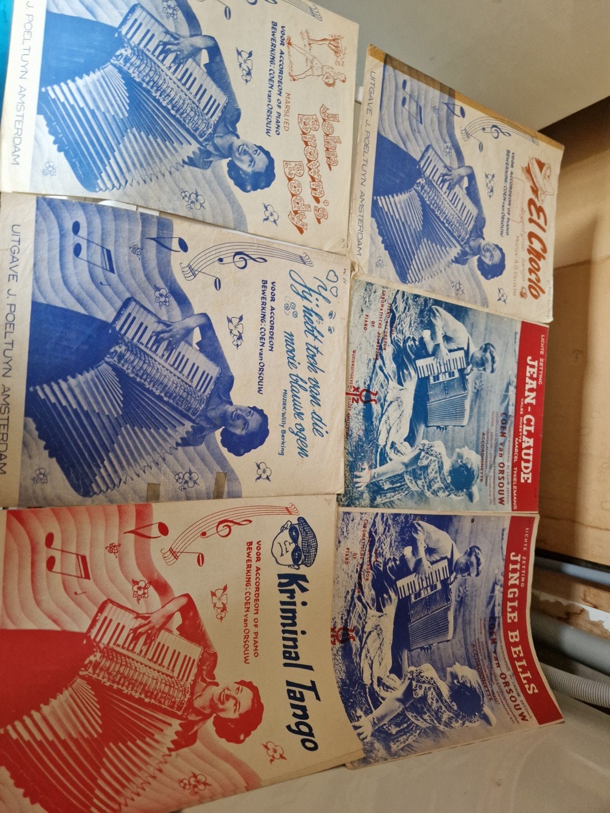 Vintage bladmuziek voor accordeon en piano, Gebruikt, Verzenden, Accordeon, Thema